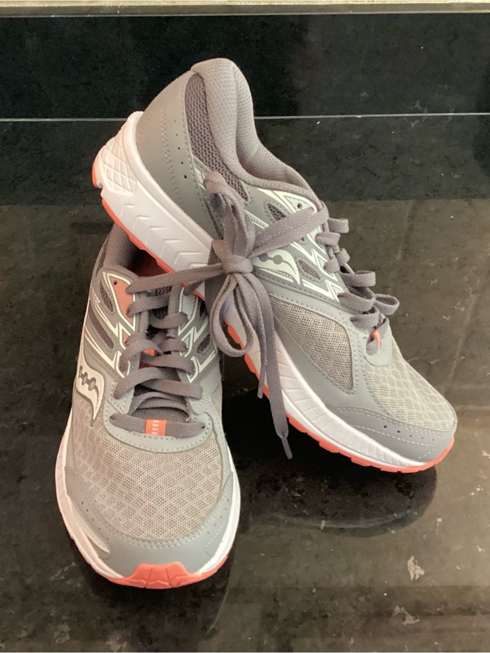 Saucony Women's Gray Running Shoes with Coral Soles